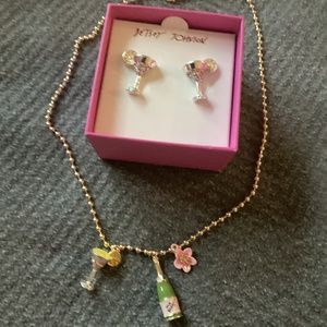 Betsy Johnson Happy Hour Necklace and Earrings NWT